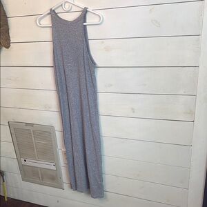 Gray Sleeveless High Neck Maxi Dress